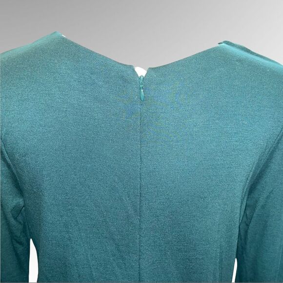 Loft Green Long Bell Sleeve Jersey Shift Dress Size 8, new With Tags - Picture 6 of 9
